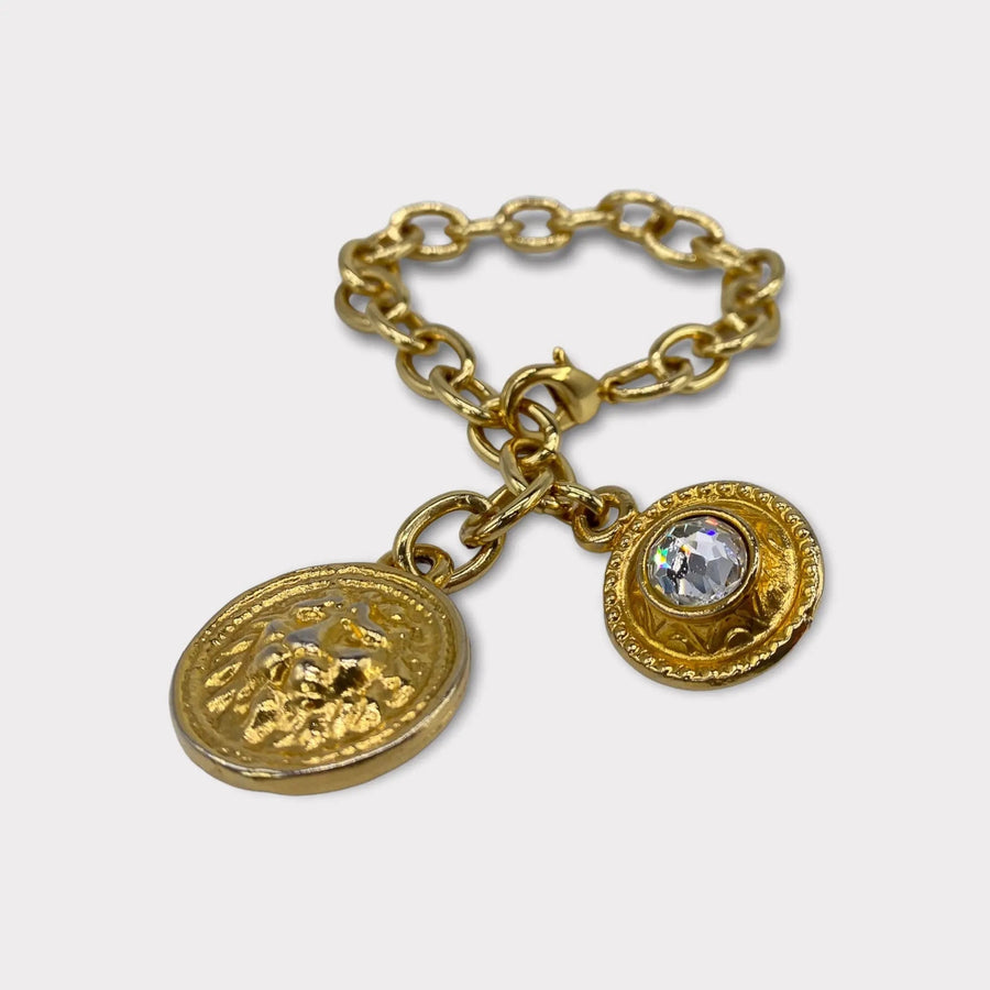 1980s Vintage Charm Bracelet - Jagged Metal
