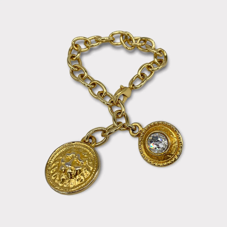 1980s Vintage Charm Bracelet - Jagged Metal