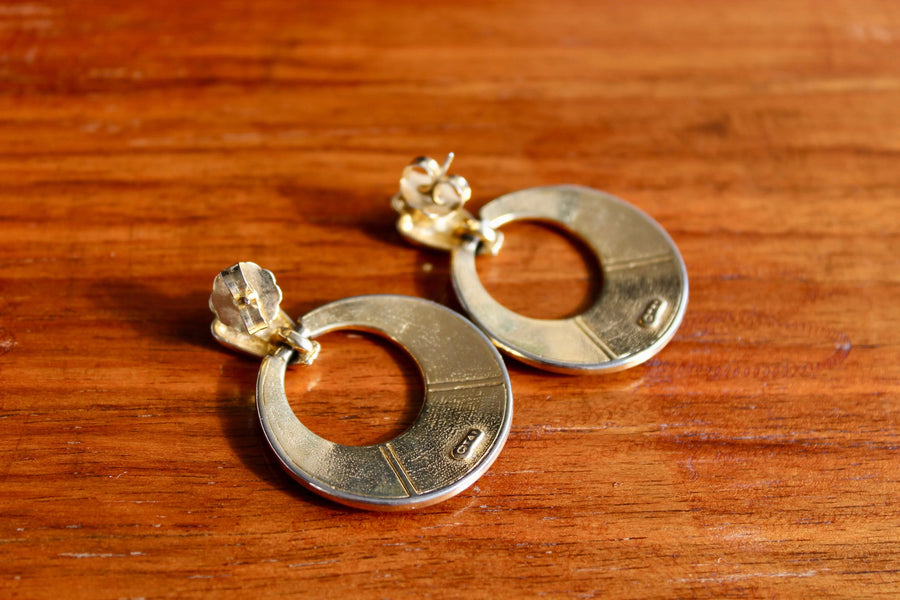 1980s Vintage Earrings for Pierced Ears Jagged Metal 