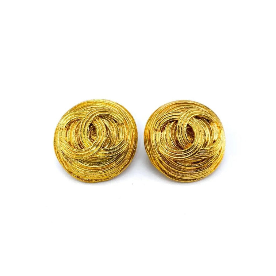 1990s Vintage Chanel Earrings Earrings Jagged Metal 