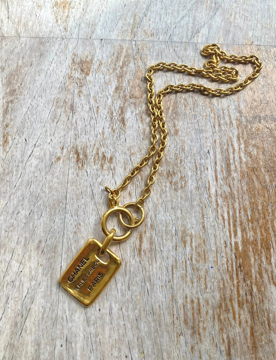 Vintage Chanel Necklace 1980s, Rue Cambon Jagged Metal 