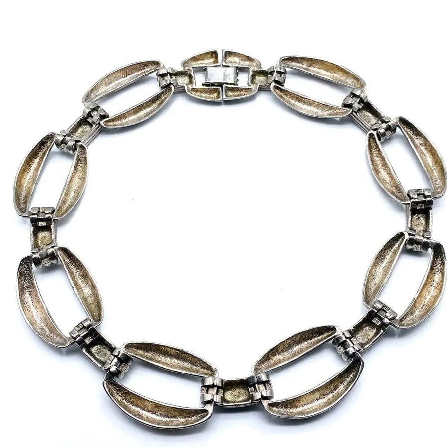 Givenchy 1980s Vintage Collar Necklace Silver Plated, Dynasty Era Necklaces Jagged Metal 