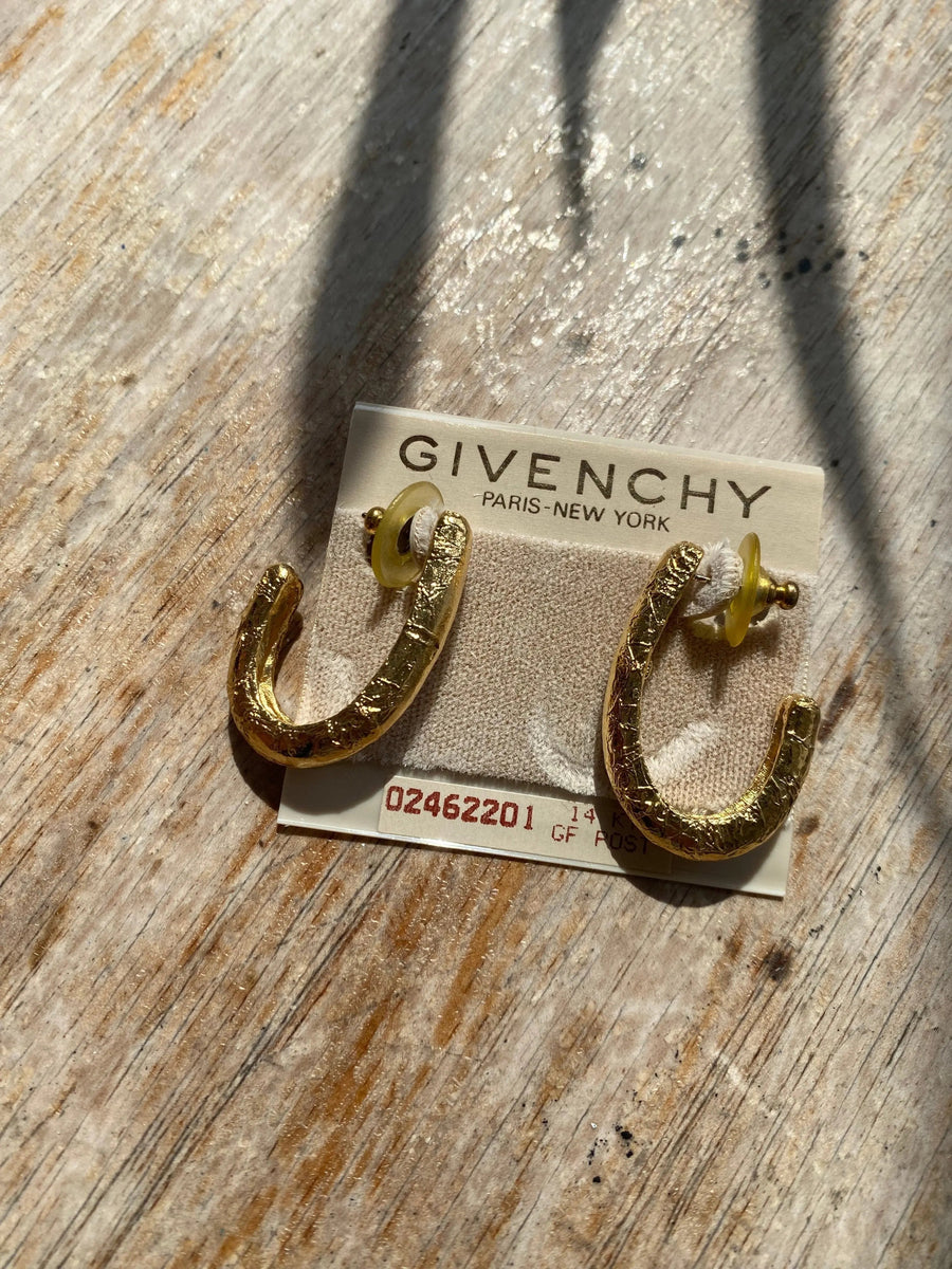 Givenchy Earrings 1980s Vintage Deadstock Earrings Jagged Metal 