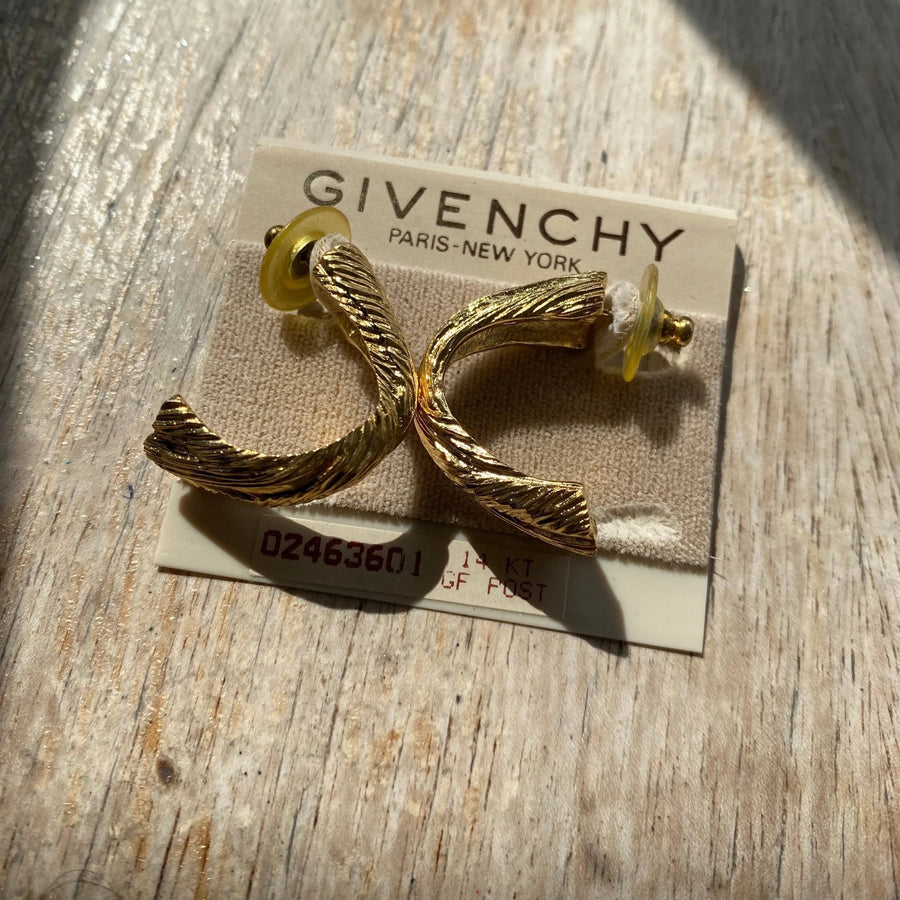 Givenchy Earrings 1980s Vintage Deadstock Earrings Jagged Metal 