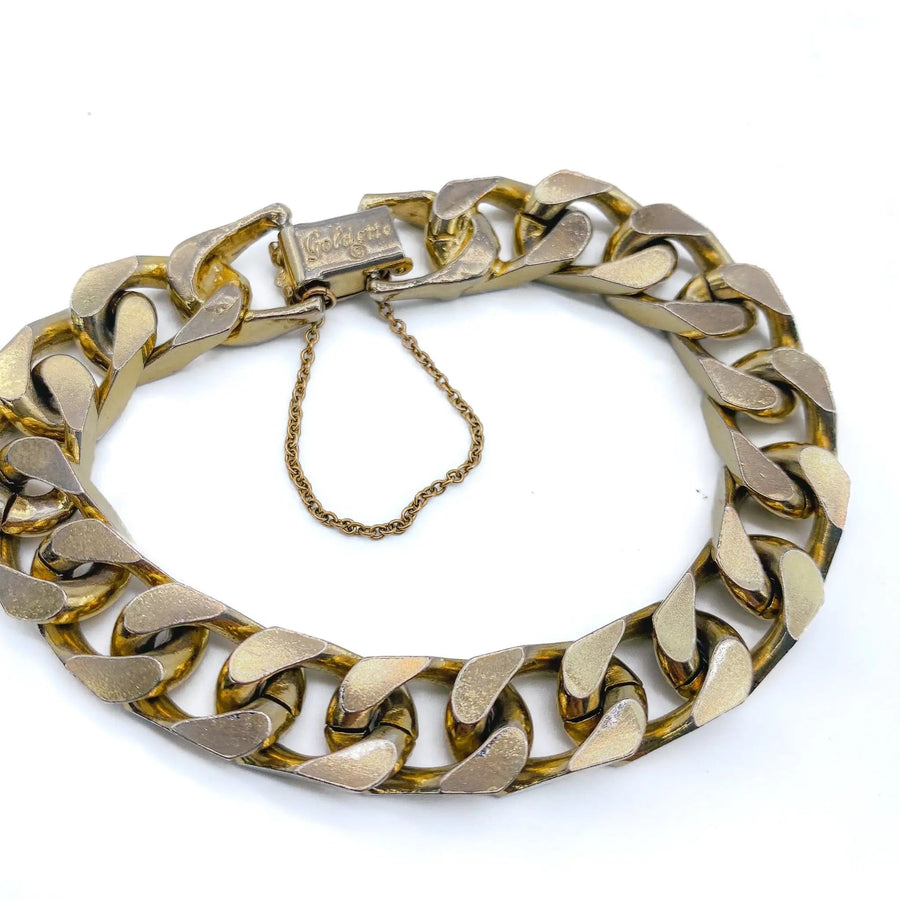 Goldette 1970s Vintage Bracelet Bracelet Jagged Metal 