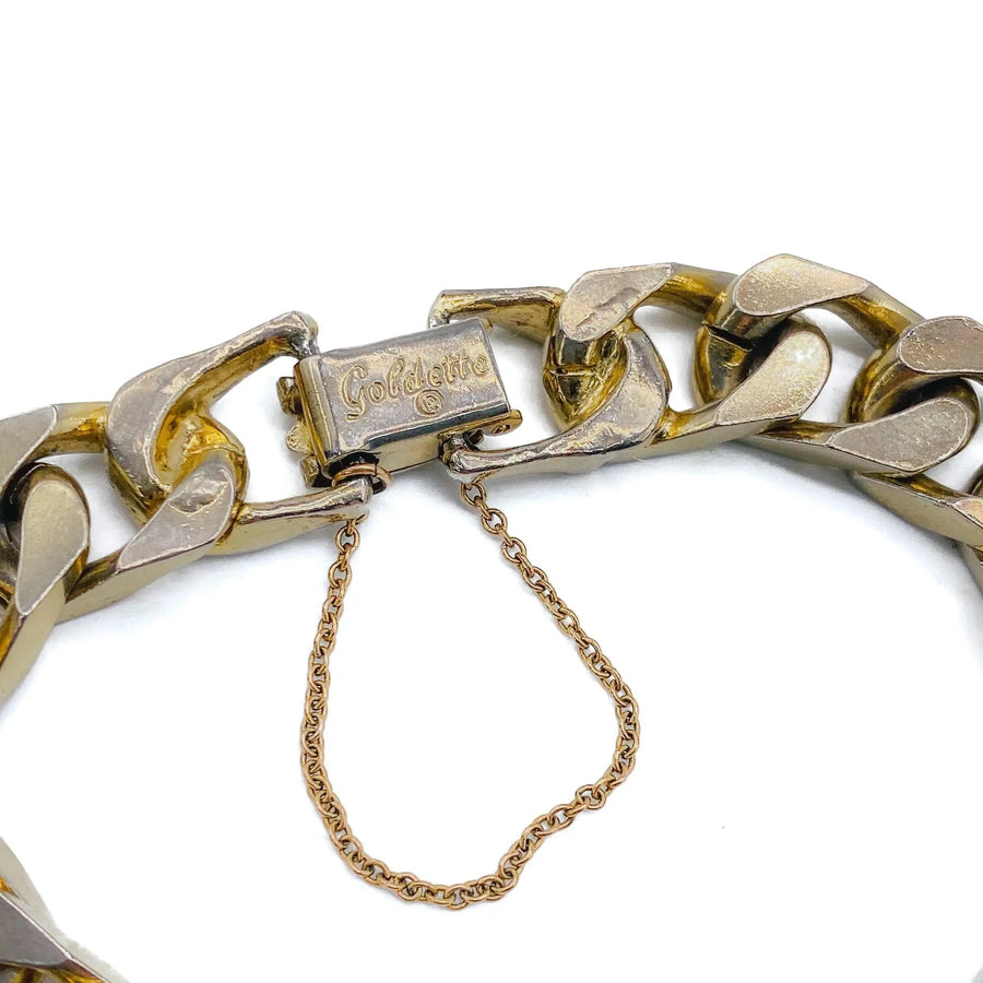 Goldette 1970s Vintage Bracelet Bracelet Jagged Metal 