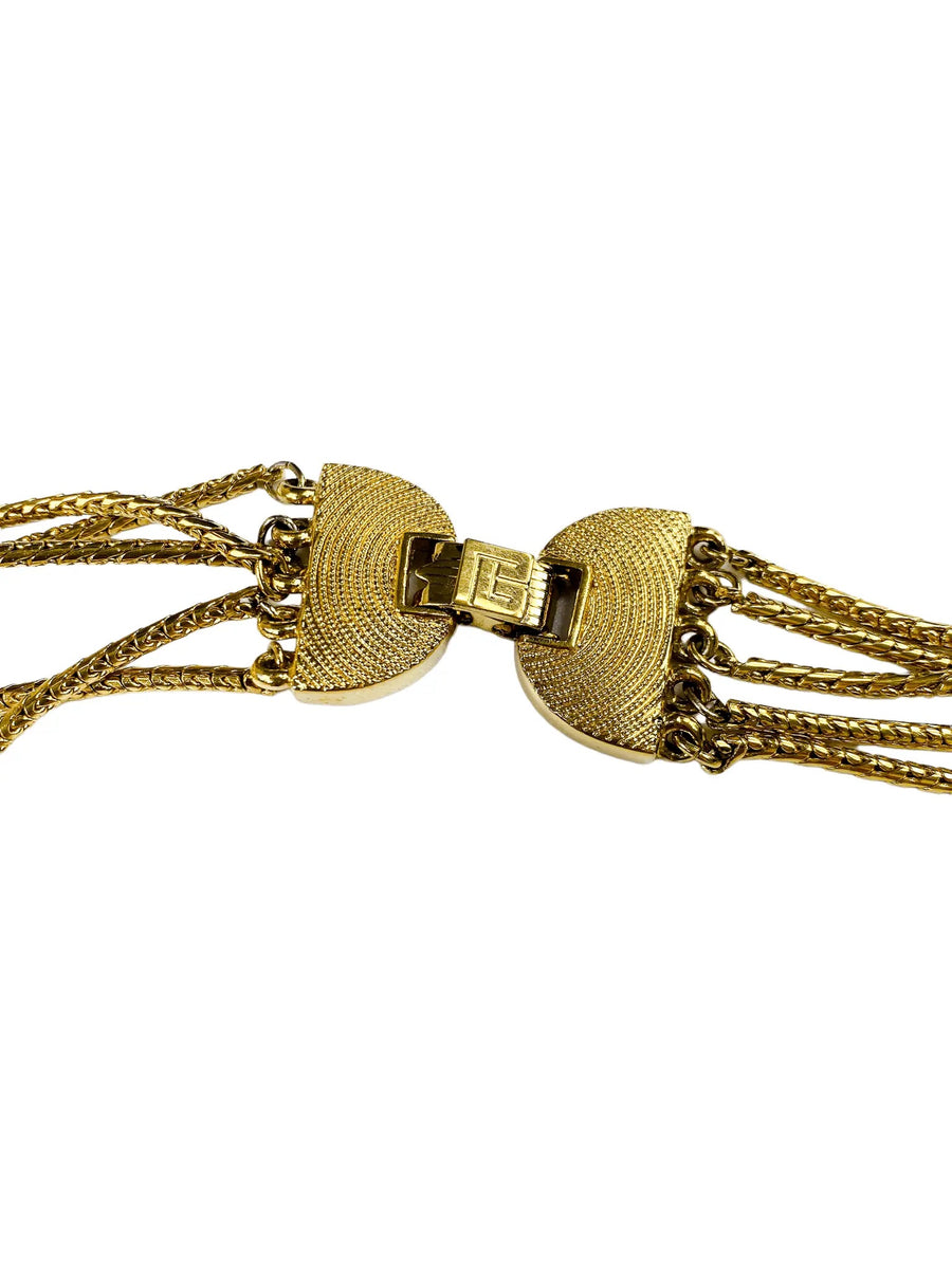 Pierre Balmain Multi-Chain Vintage 1980s Layered Necklace Necklaces Jagged Metal 