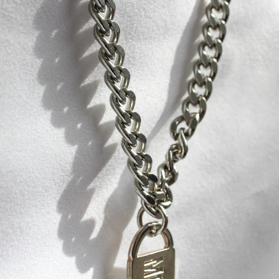 Re-engineered Vintage Moschino Necklace - Silver plated Necklaces Jagged Metal 