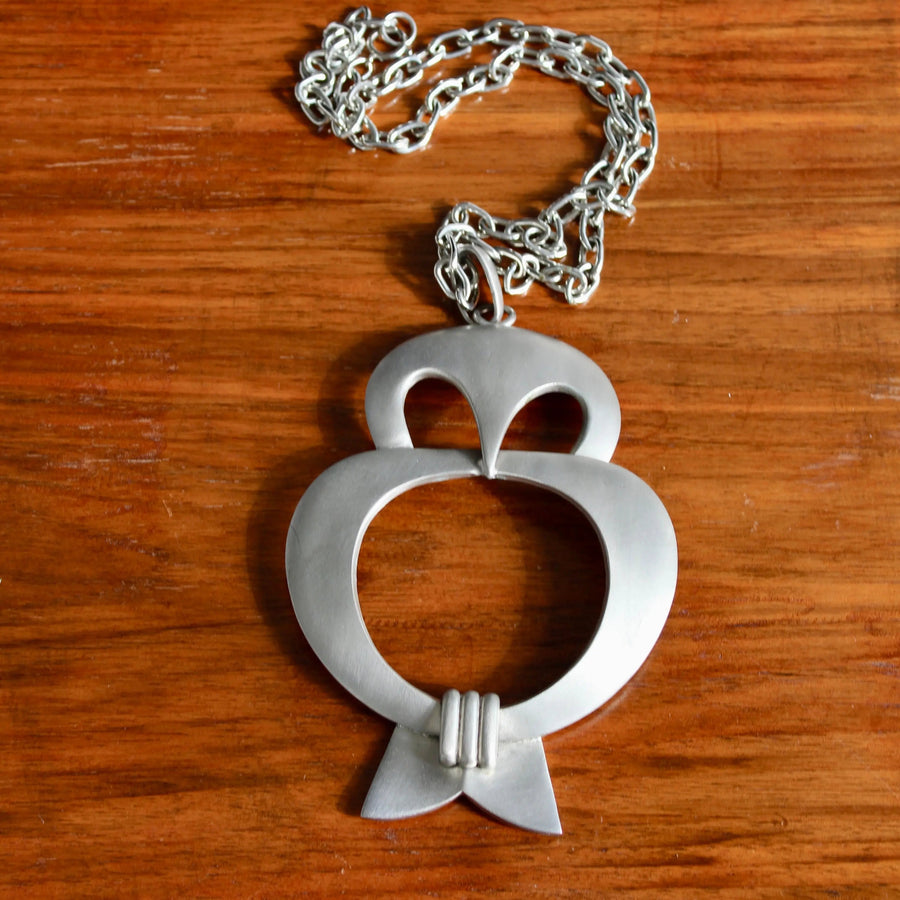 Vintage 1960s Pierre Cardin Owl Necklace Necklaces Jagged Metal 