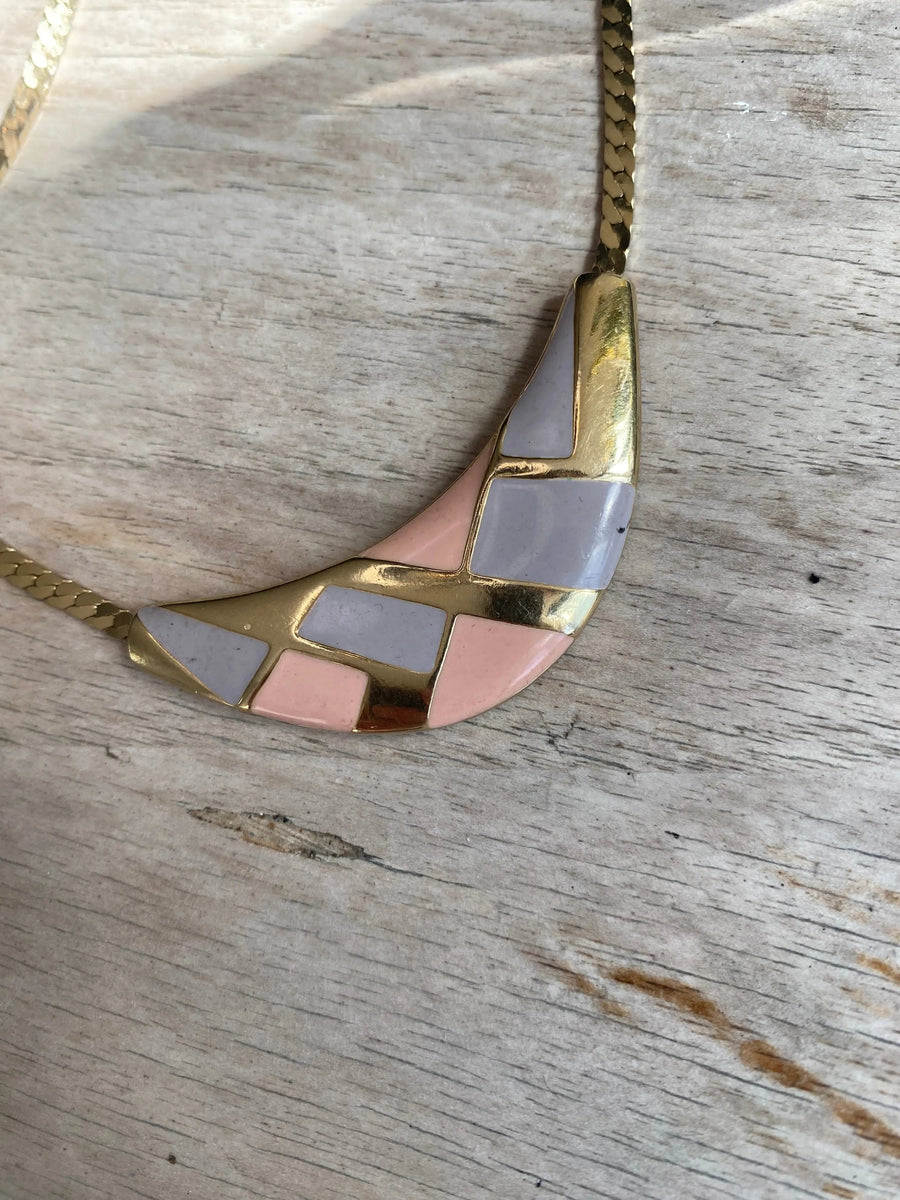 Vintage 1980s Necklace, Avon Necklace Jagged Metal 