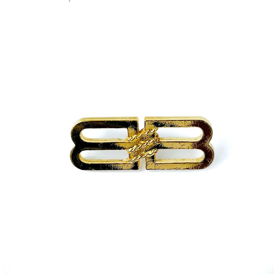 Vintage Balenciaga Gold Plated Pin Brooch 1990s Brooches & Lapel Pins Jagged Metal 