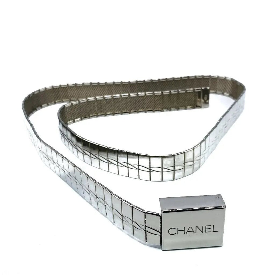 Vintage Chanel Belt 1990s - Autumn Winter 1998 Collection Silver Plated belts Jagged Metal 