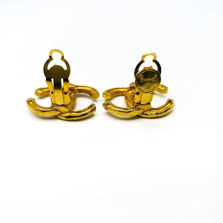 Vintage Chanel Earrings, 1970s Clip On Earrings Jagged Metal 