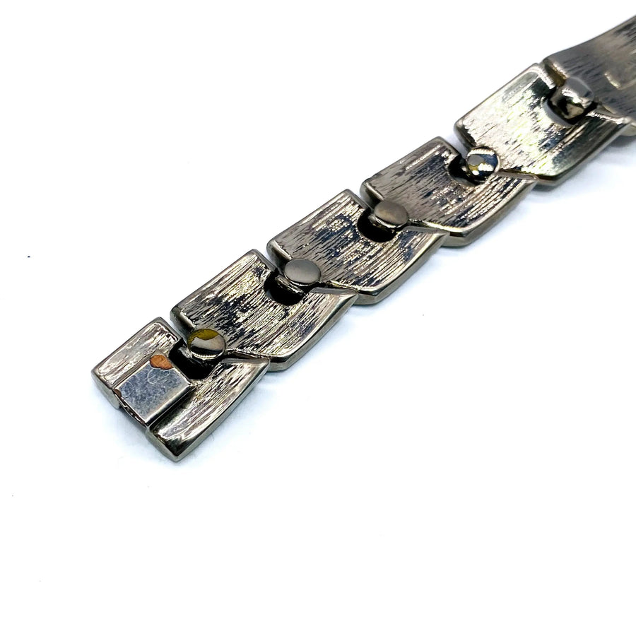 Vintage Gianni Versace Bracelet Y2K Silver Plated Bracelets Jagged Metal 