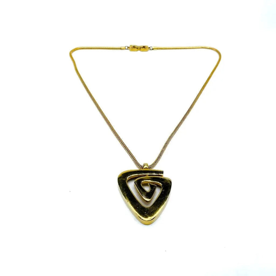 Vintage Givenchy 1970s Pendant - 1976 Collection Necklaces Jagged Metal 