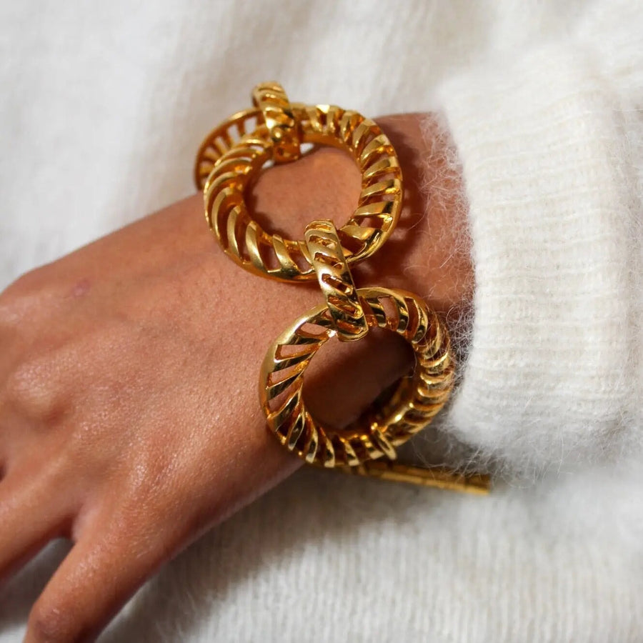 Vintage Nina Ricci Bracelet 1980s Bracelet Jagged Metal 