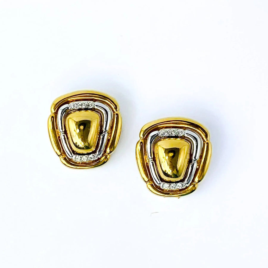 Vintage Paolo Gucci Gold Plated Earrings 1980s Earrings Jagged Metal 