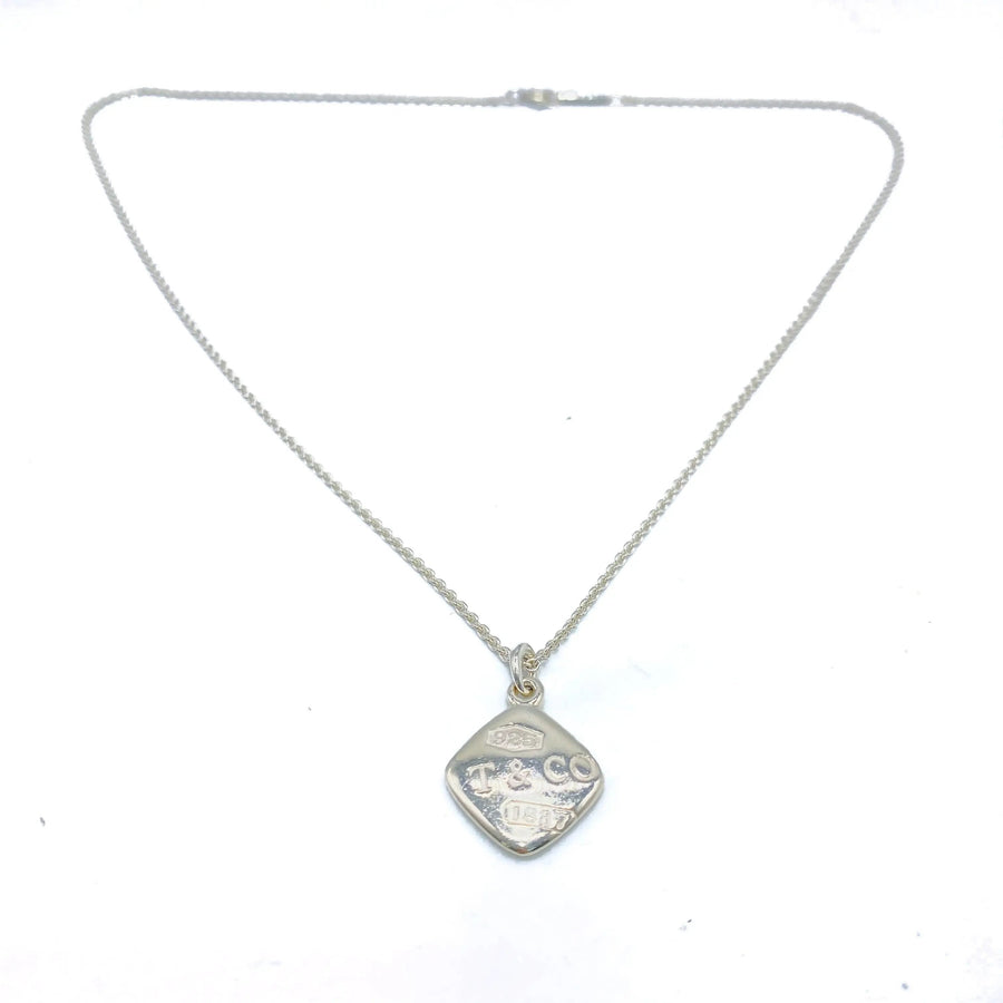 Vintage Tiffany & Co Silver Plated Necklace 1837 Collection Necklace Jagged Metal 