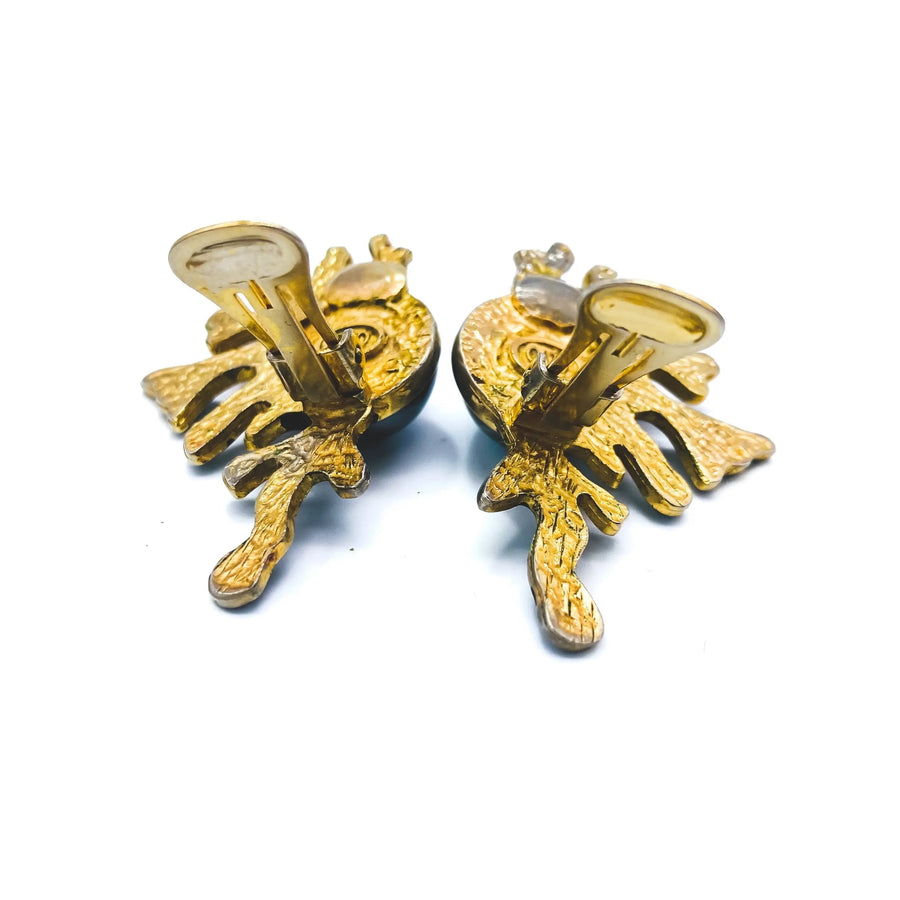 Vintage Valentino Earrings 1980s Earrings Jagged Metal 