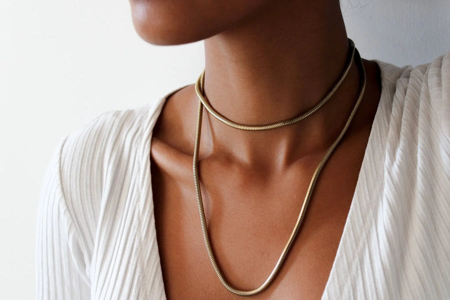 Vintage Valentino Necklace, 1970s Chain Necklaces Jagged Metal 